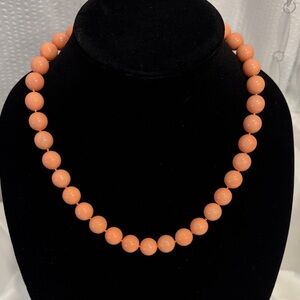 Elegant Oriental Coral Beaded Necklace